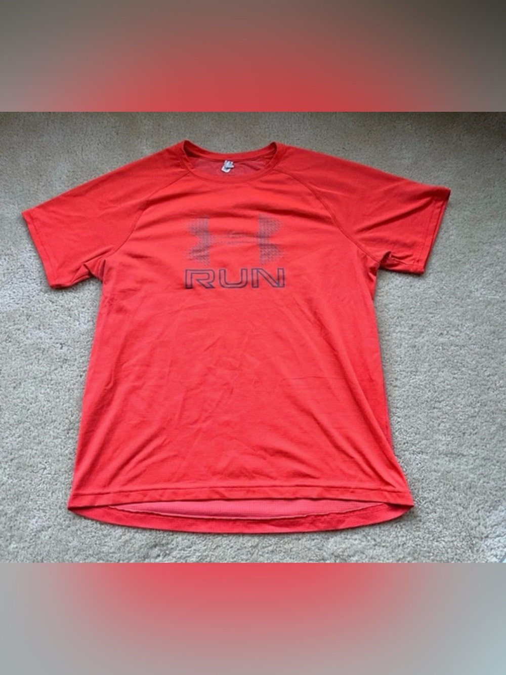 Under Armour Run HeatGear Men’s Fitted Active Orange T-Shirt - Size L - EUC